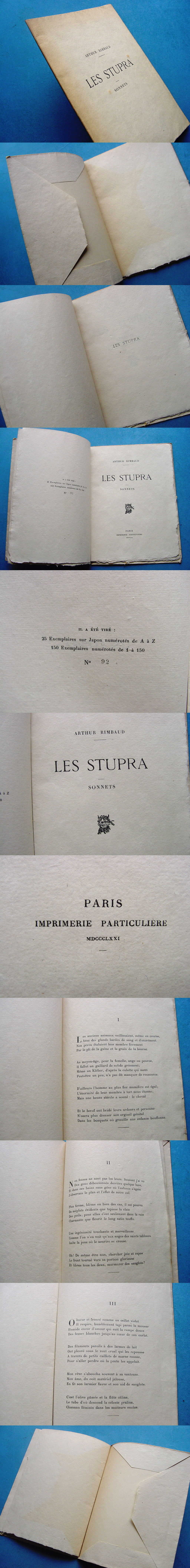 【中古】「アルチュール・ランボー Les Stupra 淫蕩詩篇 限150 1923」尻の穴のソネット！ 検 Arthur Rimbaud Le du trou du cul